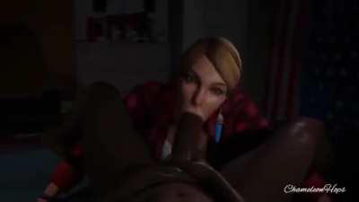 Rachel deepthroating a dick (ChameleonHops, Evilaudio)