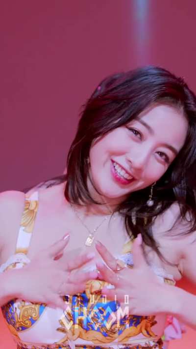 Jihyo touching her fat jugs
