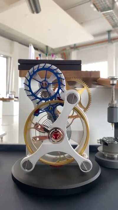 This is an enlarged demonstration of how a Swiss lever escapement works. What do you think of this mechanical system.