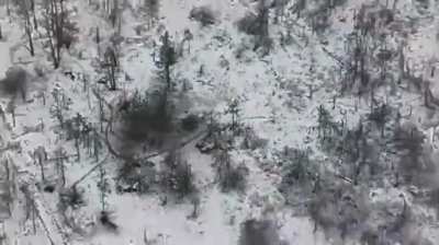 Russian soldier is blown up in his lair after being tracked by Ukrainian drone