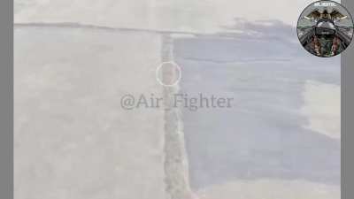 Cockpit perspective from inside a Ukrainian MiG-29 fighter jet on its way to attack a Russian position with GBU-39 bombs.
