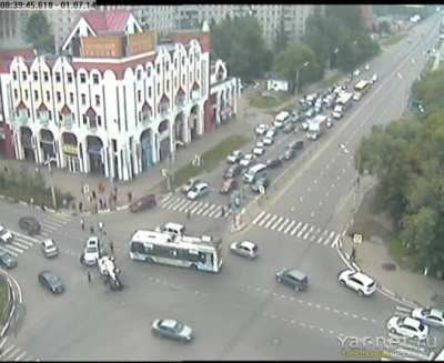 Alternate angle of the Russian van accident.