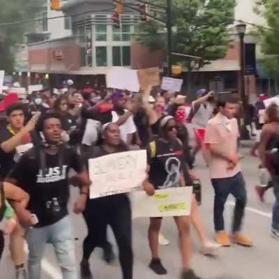 Black Panthers join protesters in Atlanta