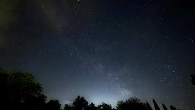 Star trails, start of The Milky Way and Sunrise.