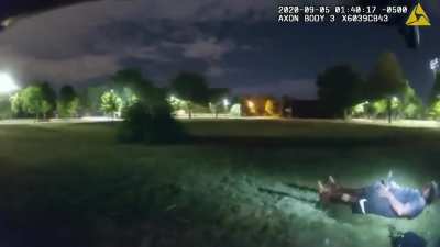Chicago police respond to a call of a stabbing suspect, taze him twice as he moves towards them, and shoot him as he stabs a police officer in the vest