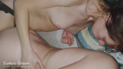 A young couple, a girl and a strapon