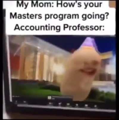 My first contribution to this group.  When your Ac-Professor discovers filters during a video call. 
