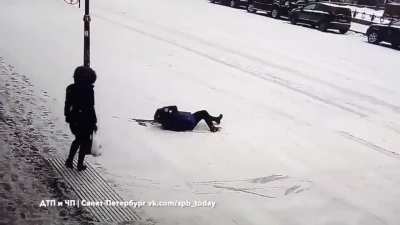 When you try to help someone that fell down..