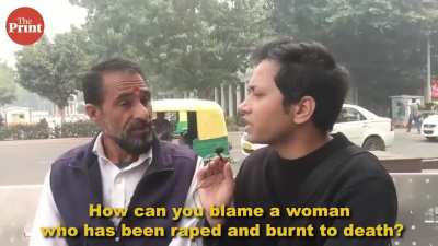 Reporter asking why do rapes happen, on the streets of Delhi.