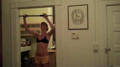 This Girl Doing A Pull-Down.