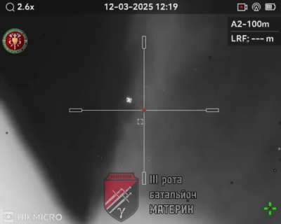 A sniper from the Materik battalion in the Volchansk direction shoots down Russian quadrocopters with a 308-mm bullet. March 2025, Kharkiv region.
