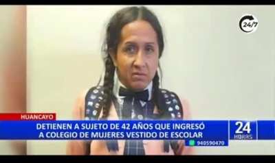 42-year-old man disguises himself as a schoolgirl to take pictures of minors in Peru.