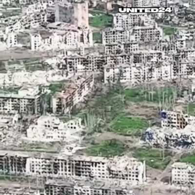 This is how the Ukrainian city of Bakhmut looks now, completely destroyed by the Russians