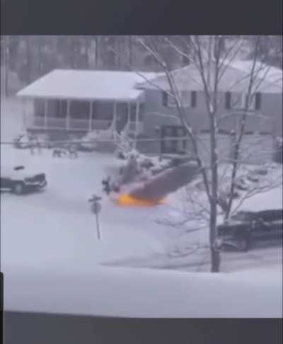 Removing snow with fire, it ain't stupid if it works.