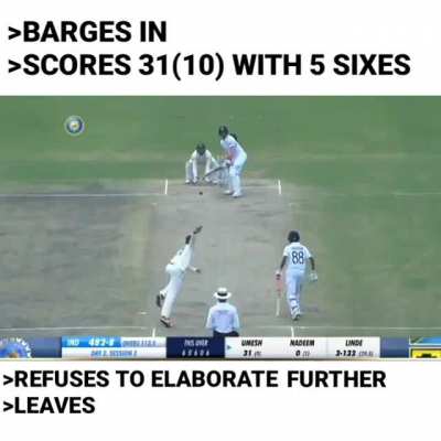 One double hundred and he will be called the Real Descendant of Almighty Jason Gillespie &trade;