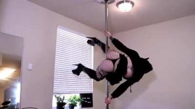 Out of things to post so here&rsquo;s me doing the &lsquo;superman&rsquo; pole move that I&rsquo;m really proud of, also I know you&rsquo;ll upvote anything with thigh highs so here&rsquo;s my contribution