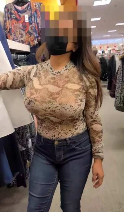 I'm Doing A Little Holiday Shopping in a Sheer Bodysuit