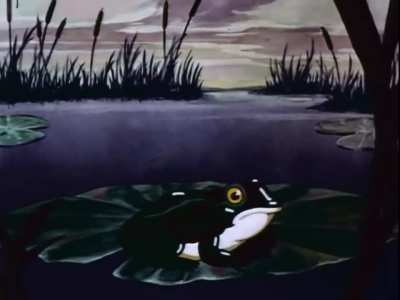 Here we show you a close up of a frog croaking