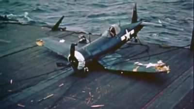 Corsairs Crash Landing (Both Pilots Were Unharmed)