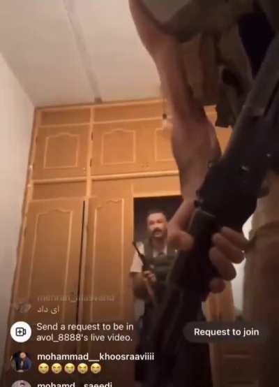 Iranian opposition fighter ends his own life after getting surrounded by government forces in a house.