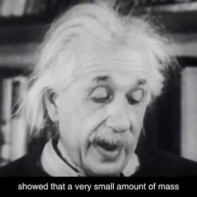 Einstein explains his formula E=mc&sup2;.