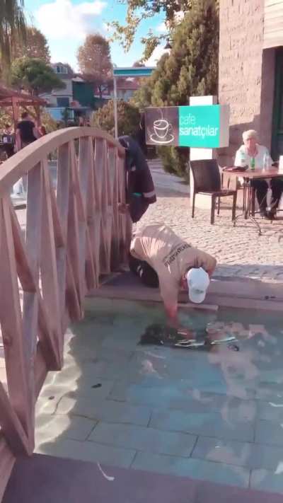 To push the hooman