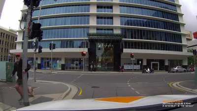 Angry man walks face-first into a pole