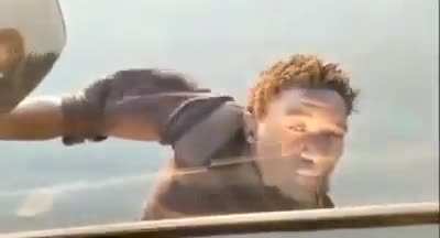 This truck driver decided to drive off while being hijacked
