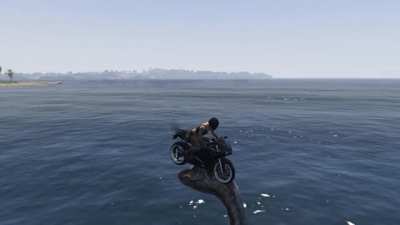 I finally landed on the Loch Ness Monster in Cayo Perico