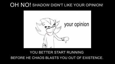 OH NO! Shadow didn't like your opinion! (sequel to 