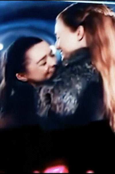 Maisie Williams &amp;amp; Sophie Turner horny for each other. I wonder how often they teased the whole GoT crew