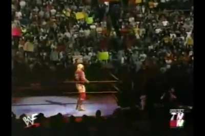 Hulk Hogan makes his first entrance as WWF Undisputed Champion, complete with &ldquo;Voodoo Child&rdquo; by Jimi Hendrix. Taken from the original broadcast of the April 22nd, 2002 episode of RAW.