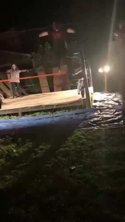 WCGW jumping down from the top rope