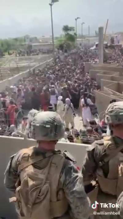 Taliban right outside of Hamid Karzai Airport in Kabul, Afghanistan