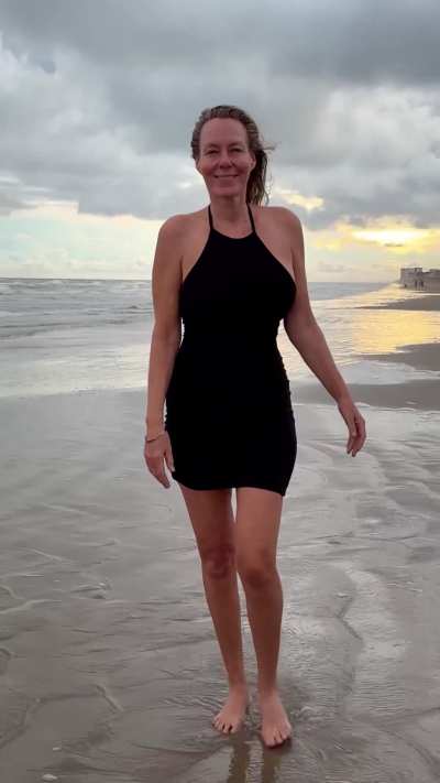 Taking a long walk on the beach. 59yo