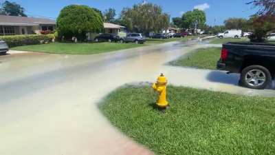 Neighbor&rsquo;s pipe burst a couple hours ago and it&rsquo;s still flowing. Curious to see what the water bill will look like.