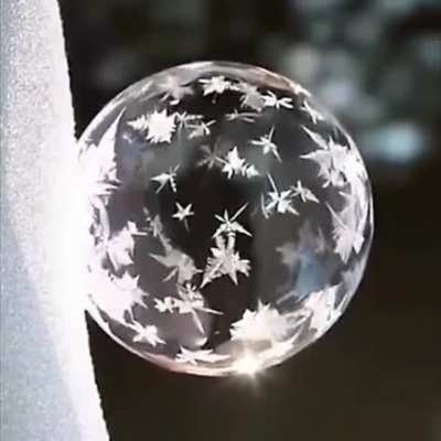The Marangoni effect: It is responsible for the beautiful, dynamic ice crystals that swirl around a bubble&rsquo;s surface as it freezes.