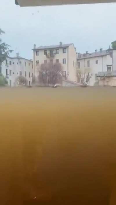 Heavy rains causing floods in Veneto, Italy.