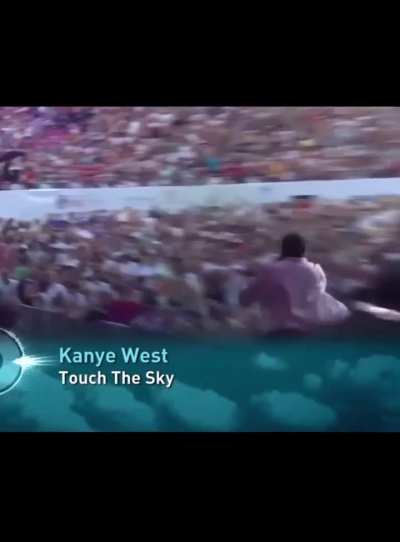Kanye running across stage while performing &ldquo;Touch the Sky&rdquo;