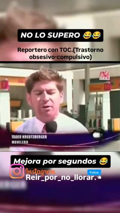 Post claiming this reporter has OCD and viewing it as funny. Not sure if the man does really have OCD, or anything at all. Either way, the point to mock OCD cause you know, "haha neuro divergent funny"