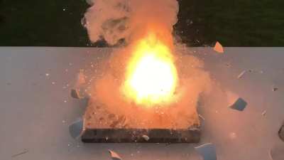Testing an aluminum flash powder that I made. Sorry chemistry gets me so excited that I make some weird noises sometimes lol. If you&rsquo;re interested in seeing my full video on making the mixture and testing it, the link will be in the comments.