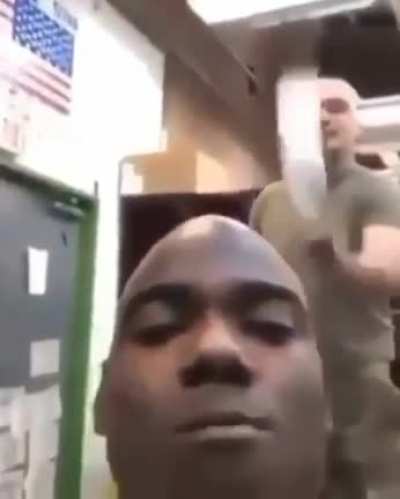 Having fun with the homie back at base