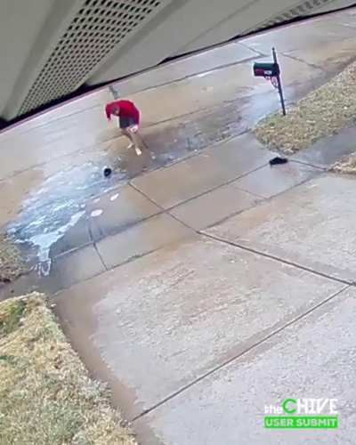 Going to check the mail after an ice storm