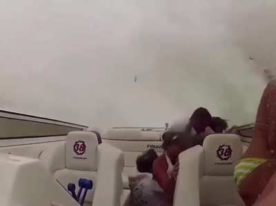 Guy floors the throttle on a speed boat and wrecks