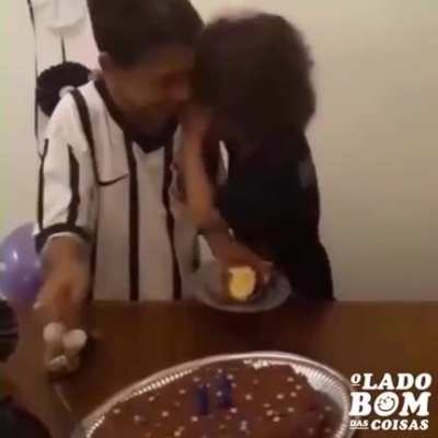 In Brazil, to receive the first piece of birthday cake is a legit honor. To give it is to symbolize love and deep appreciation
