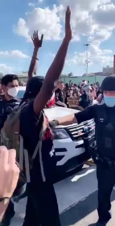 Brothers and Sisters of the world, we must unite! NYPD Cop pulls down peaceful protestor&rsquo;s mask to pepper spray him. This video is being removed all over twitter, they are trying to hide this.