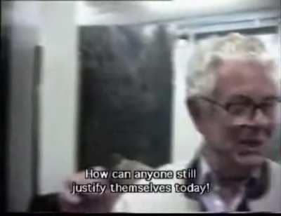 An Austrian veteran attempting to promote the &lsquo;clean Wehrmacht myth&rsquo; at a German war crimes exhibition is confronted by a fellow veteran.
