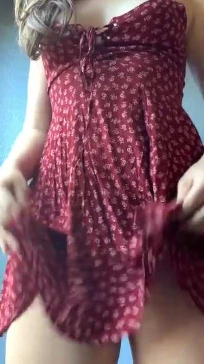 this sundress is a bit risky to wear in public..