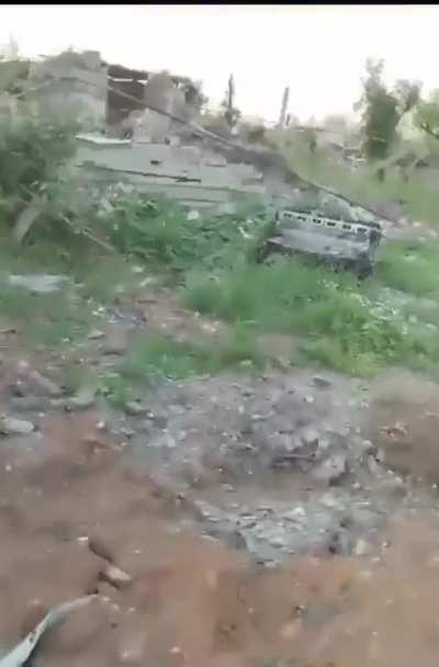 Remains of a T-90M &ldquo;Explosion&rdquo; destroyed near Bakhmut. Vehicle identity claimed by source. Date and location not specified.