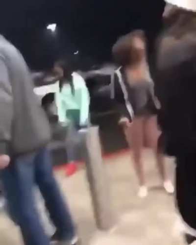 Huge white guy vs a group of 11 year old girls